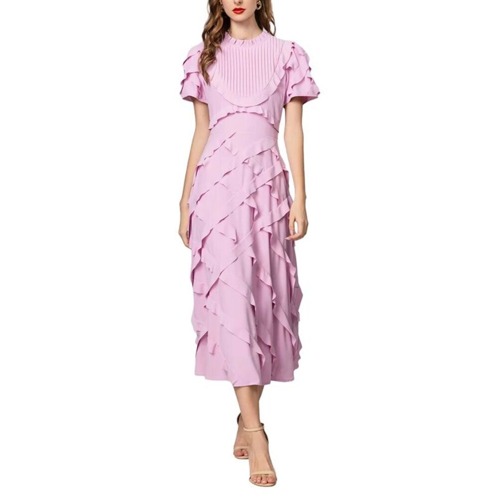 Burryco Womens  Short Sleeve Midi Dress